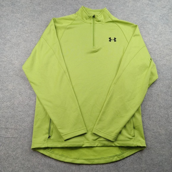 Under Armour Other - Under Armour Shirt Mens Medium Green Quarter Zip Pullover Long Sleeve Athletic